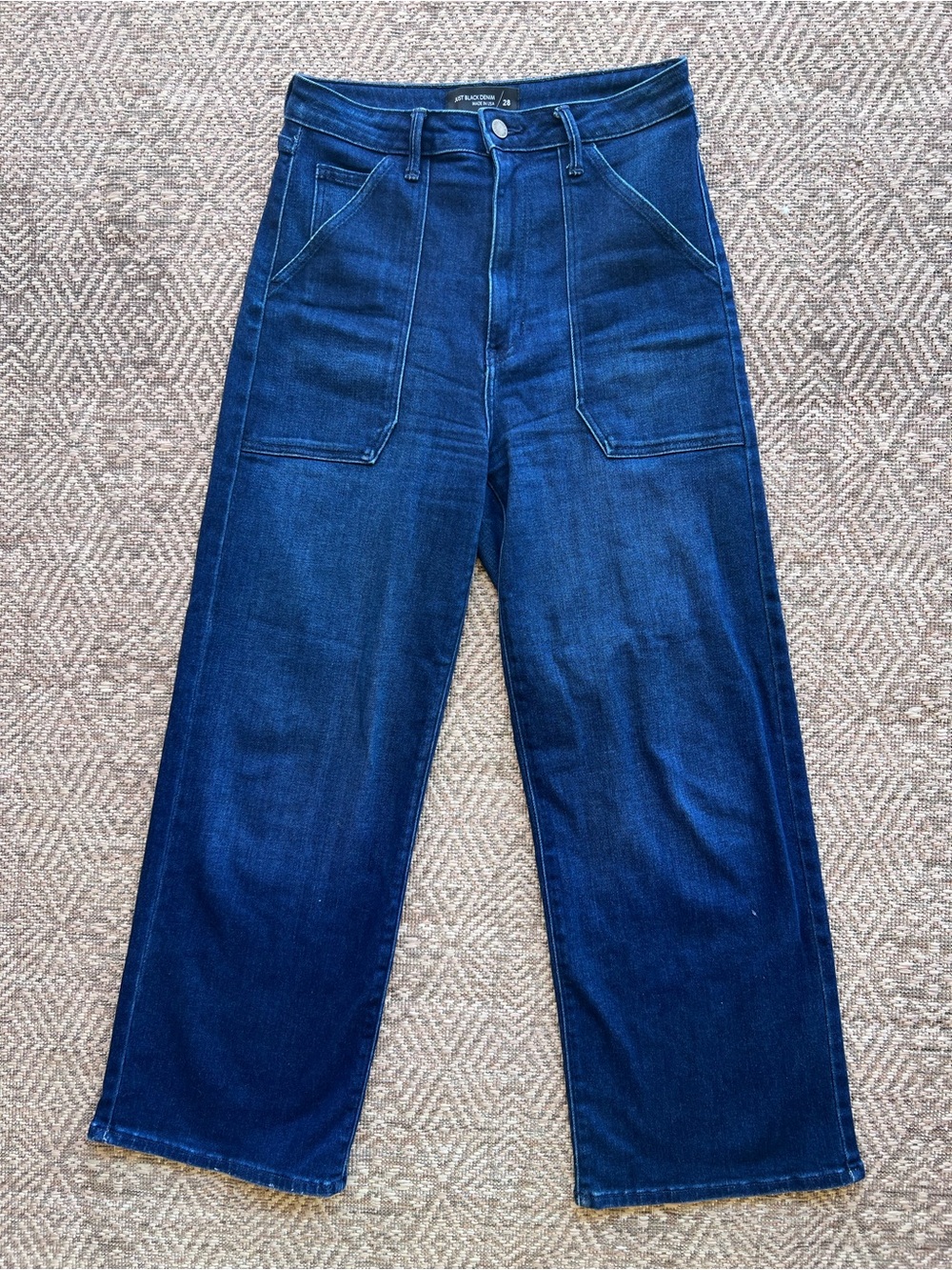 Just Black Denim Sailor Pocket Wide Leg Jeans Dark Wash Size 28